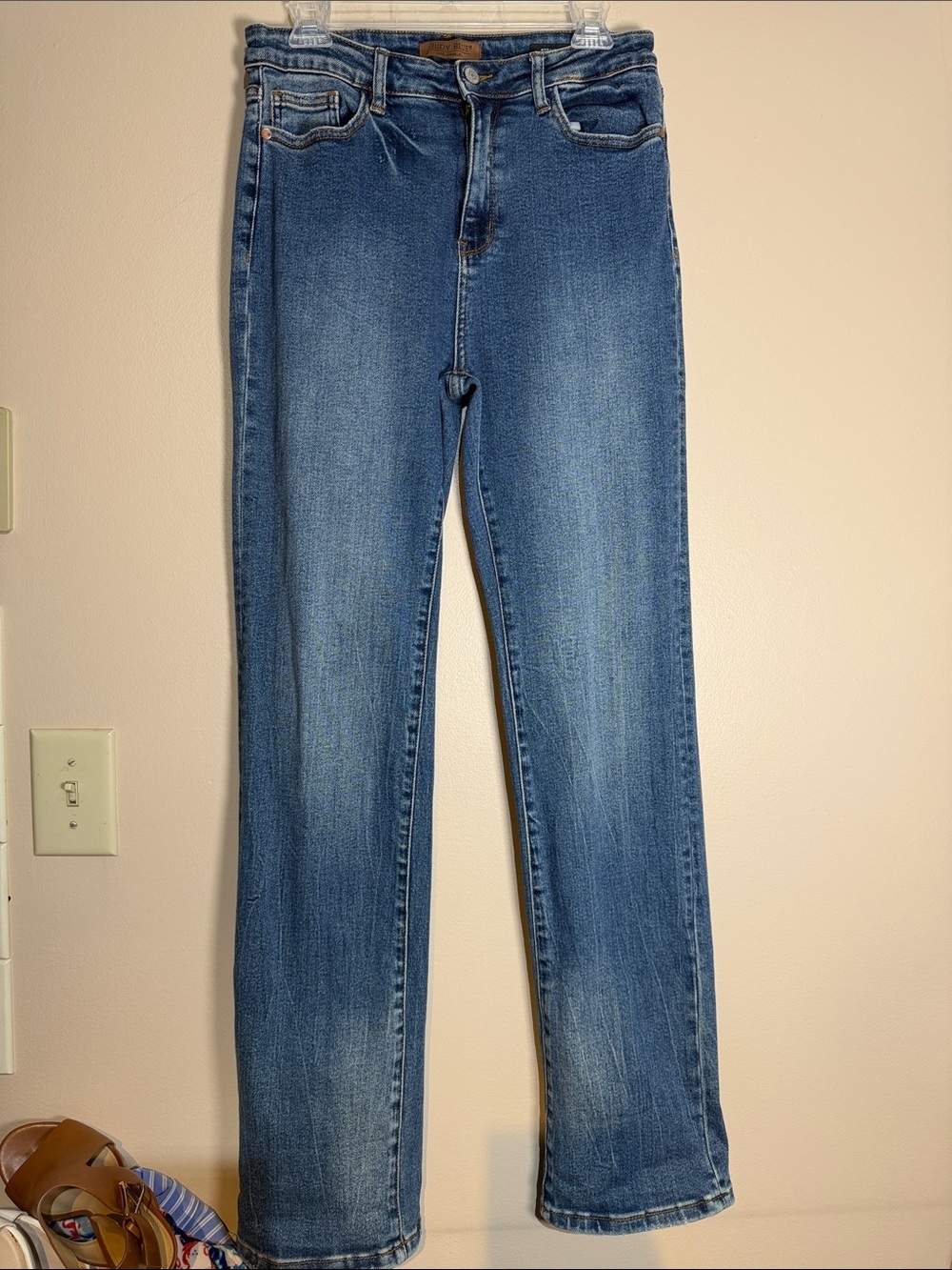 Judy Blue Light Blue Denim Jeans with Brown Leather Label